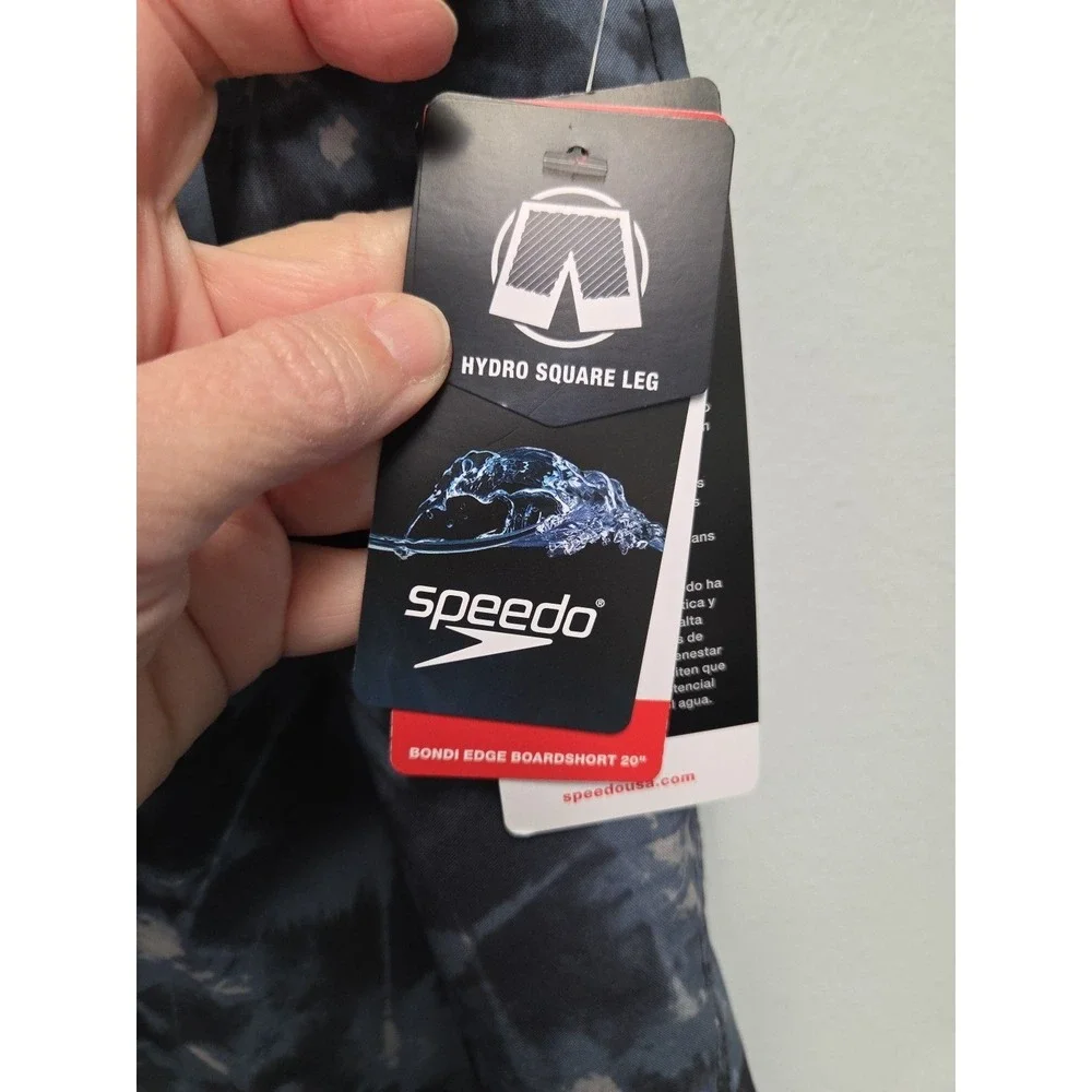 Speedo Mens Swim‎ trunks Size L Hydro Square Leg 4-Way Comfort Stretch UPF 50+